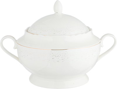 طقم تقديم سفرة بورسلان السيف غاليري، 65 قطعة - أبيض ذهبي product image 18