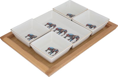 طقم زبادي بورسلان السيف غاليري، 7 قطع، طوفرية - أبيض product image 2