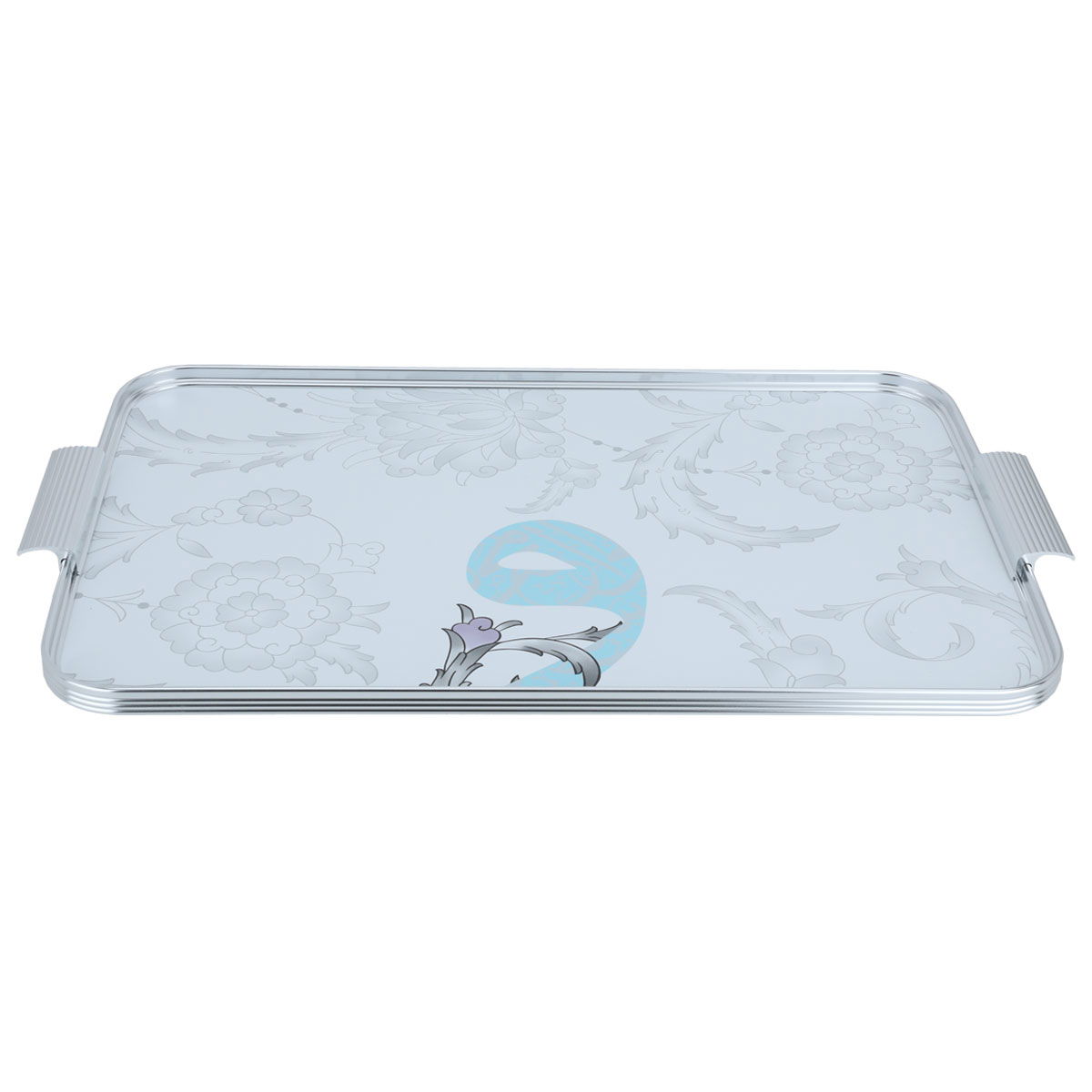 Tofariyah Al Saif Gallery porcelain, 21.35 cm, rectangle, Arabic letters engraving, silver - white product image