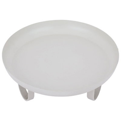 Al Saif Gallery painted iron serving stand, 20.5 x 20.5 x 8 cm, round, with legs - light gray product image 2