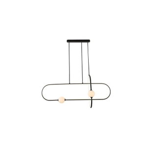 Modern aluminum and glass chandelier, 100x100 cm, 3000 Kelvin, 46 watts - Black product image 2