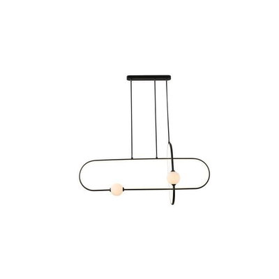 Modern aluminum and glass chandelier, 100x100 cm, 3000 Kelvin, 46 watts - Black product image 2