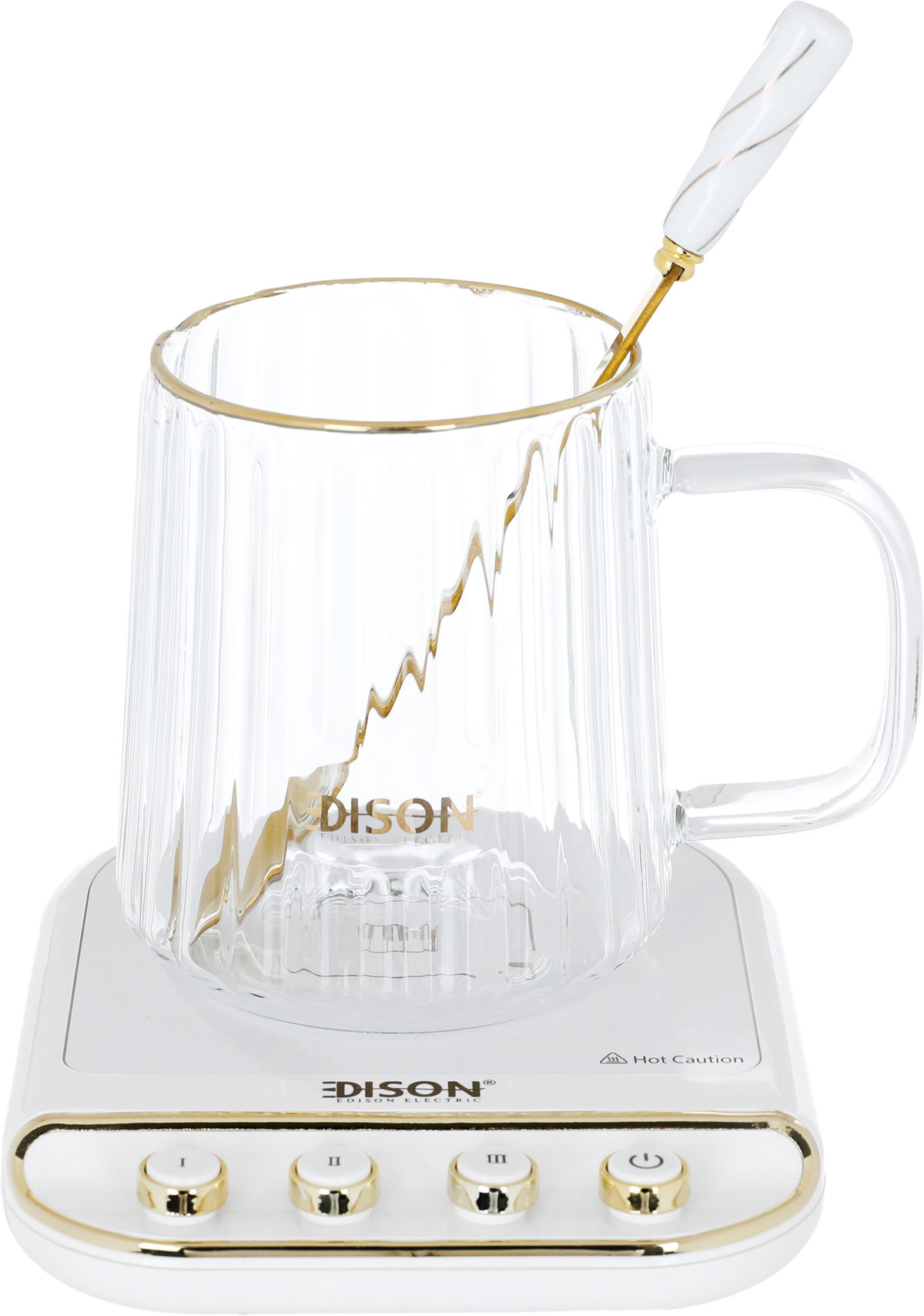 سخان كهربائي مع كوب زجاج السيف غاليري اديسون، 300 واط - بيج product image 1