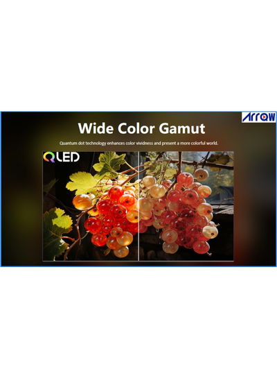 ARRQW RO-75LCQ120 75-inch Frameless Smart TV, QLED, 4K UHD, Google TV System - Black product image 6