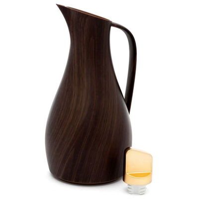 Al Saif Gallery Verona Elegance thermos, 1 litre, golden lid - dark wood product image 2