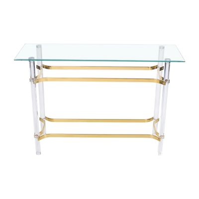 مدخل استقبال اكريليك زجاج، 80×140×40 سم - ذهبي شفاف product image 3