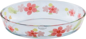 صينية فرن زجاج السيف غاليري، 2.4 لتر، نقش زهور، 30x21x6 سم - شفاف product image 2
