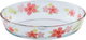 صينية فرن زجاج السيف غاليري، 2.4 لتر، نقش زهور، 30x21x6 سم - شفاف product image 2
