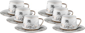 طقم فناجين قهوة تركي بورسلان السيف غاليري، 12 قطعة - ابيض ذهبي product image
