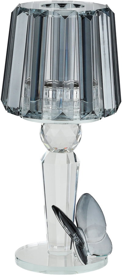 مبخرة زجاج السيف غاليري، قاعدة مزينة فراشة اسود، 11x9x25 سم - شفاف product image 4