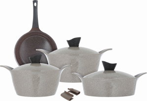 طقم قدور جرانيت تورنادو، 7 قطع - بيج product image 2