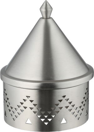 Al Saif Gallery Date tray with stainless steel lid, 10x10x14 cm, round, base - matte silver product image