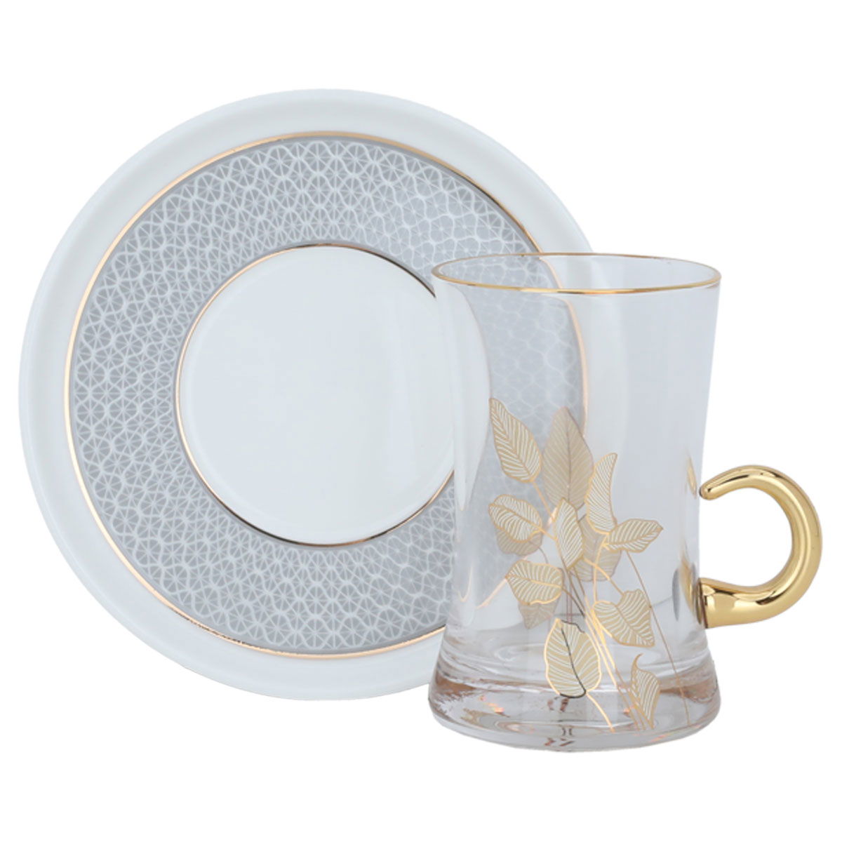 Al Saif Gallery glass tea set, 12 pieces - Clear product image