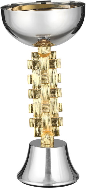Al Saif Gallery Stainless Steel Incense Burner, 10x10x20 cm, Round Base - Gold Silver product image 2
