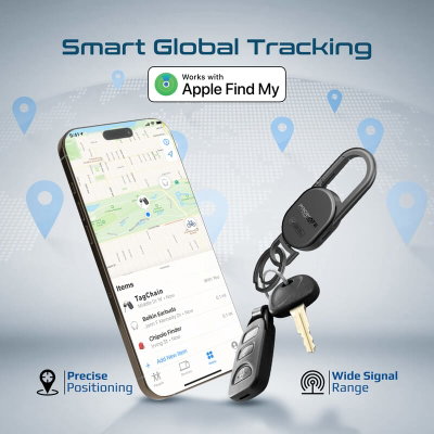Promate Tagchain Bluetooth Keychain, 100mAh, Supports Apple Find My, Bluetooth Connectivity, IP67 Water Resistance - Black product image 4