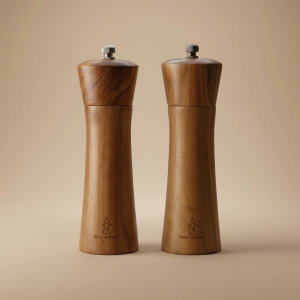 Al Saif Gallery Wooden Pepper and Salt Grinder, 2 Pieces - Brown product image