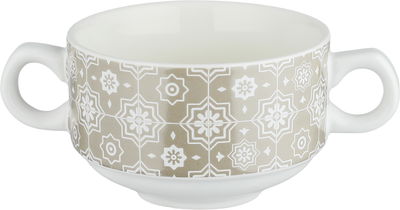 طقم شوربة بورسلان ون مور، 35x25x25 سم، 16 قطعة - أبيض بيج product image 4