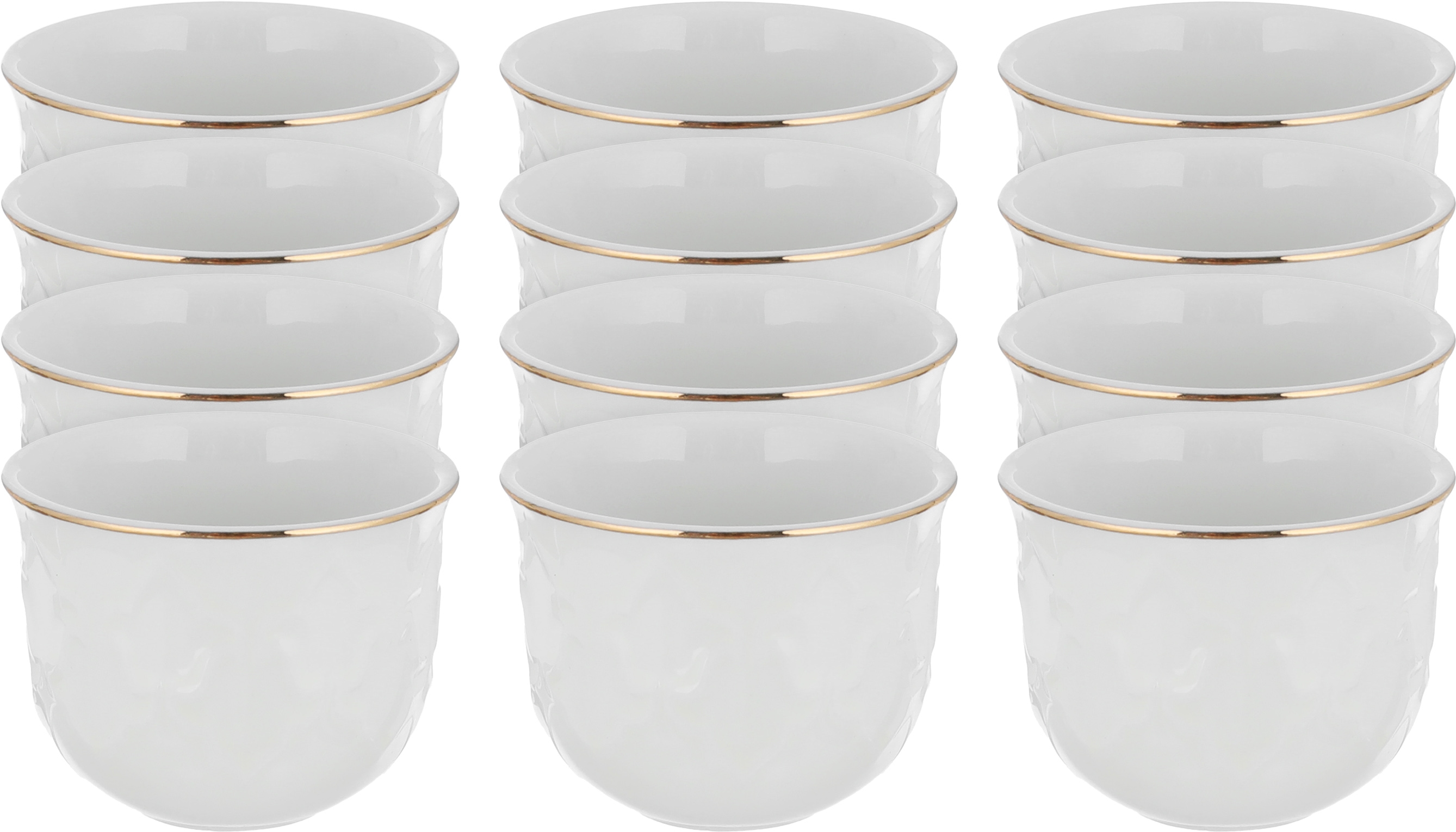Al Saif Gallery Porcelain Arabic Coffee Cups Set, 12 Pieces - Cream product image 1