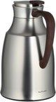 Al Saif Gallery Al-Diriyah Thermos, 1 liter, glass inner container, stainless steel outer casing, push-button - matte dark wood finish product image 3