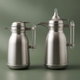 Al Saif Gallery Shahad thermos set, 1 liter, thermal glass inner shell, plastic outer shell, 2 pieces - silver product image 1