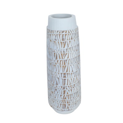Rwad Alailah Porcelain Decorative Vase, 16 x 12 x 12 cm, cylindrical - golden white product image 3