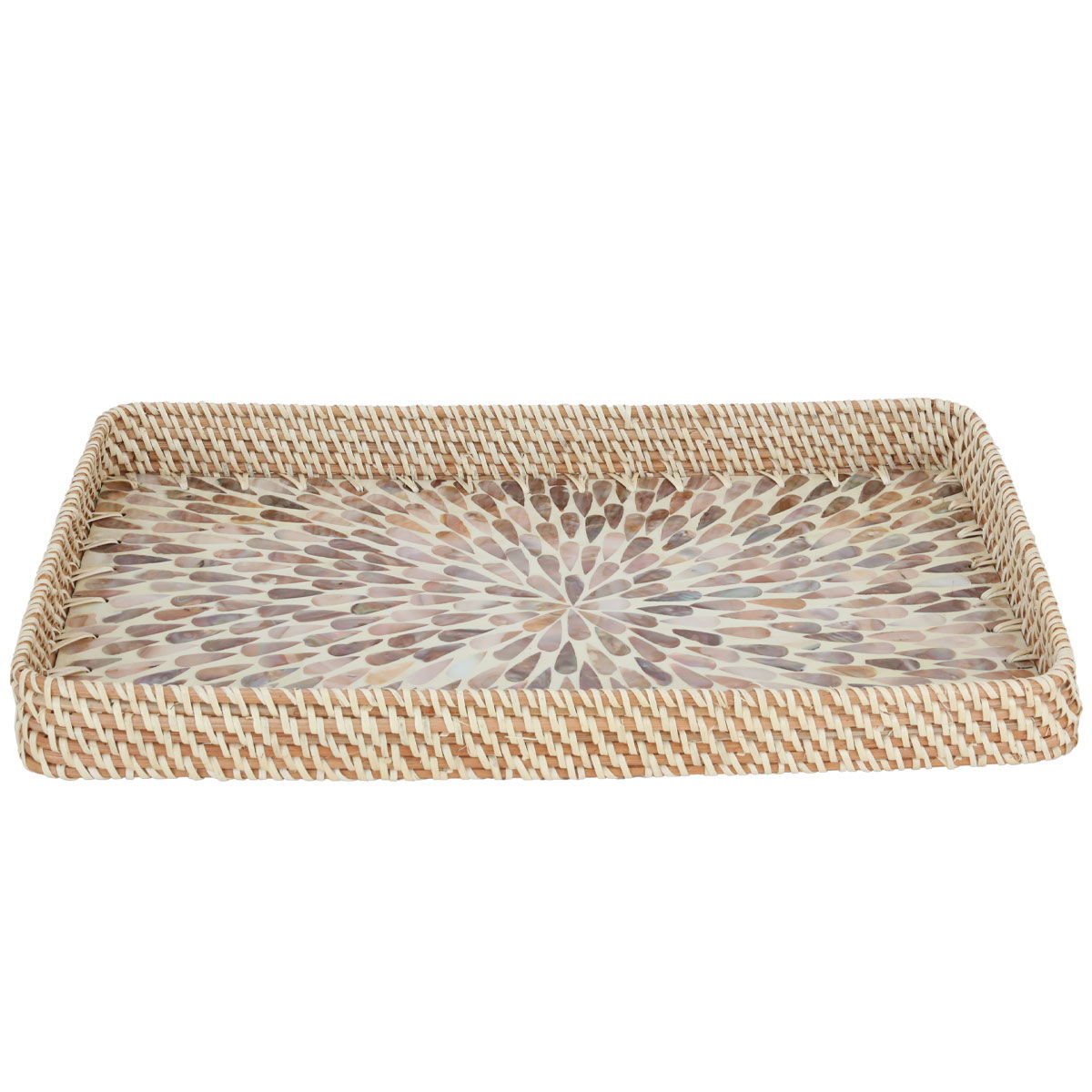 Tofariyah Al Saif Gallery Wicker Toufia, 48 x 39 x 5 cm, rectangle, seashell pattern - beige product image 2