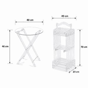 طقم طاولات اكرايلك، 4 قطع - شفاف فضي product image 2