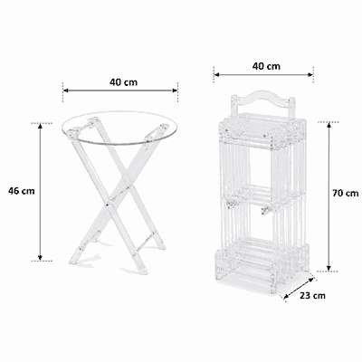 طقم طاولات اكرايلك، 4 قطع - شفاف فضي product image 2