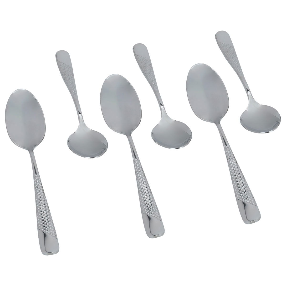 Al Saif Gallery steel tea spoon set, engraved, 6 pieces - silver product image 2