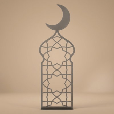 إستاند زينة بنقش إسلامي استيل، 12.3x4.5x40 سم - بيج product image 1