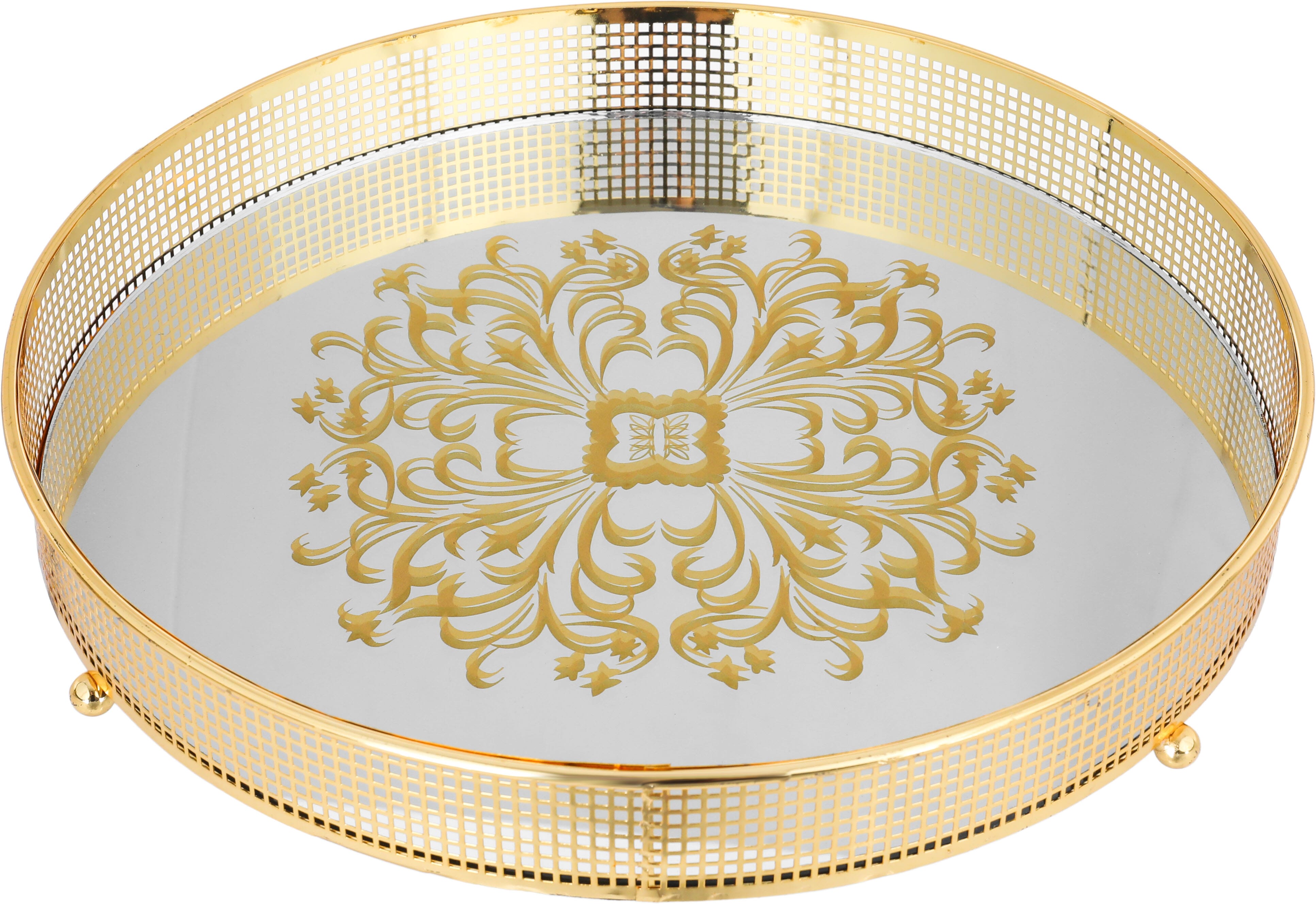 صينية تقديم الومونيوم السيف غاليري، 5×35×35 سم - ذهبي product image