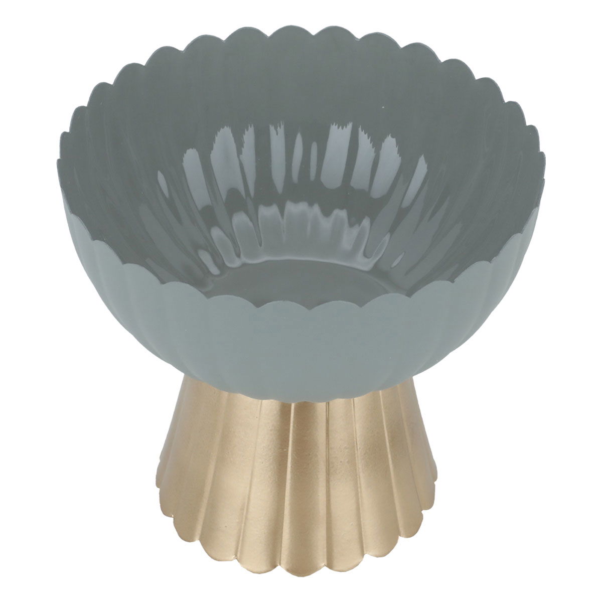 Al Saif Gallery Steel Serving Stand, 15x15x13 cm - Gray+Gold product image 2