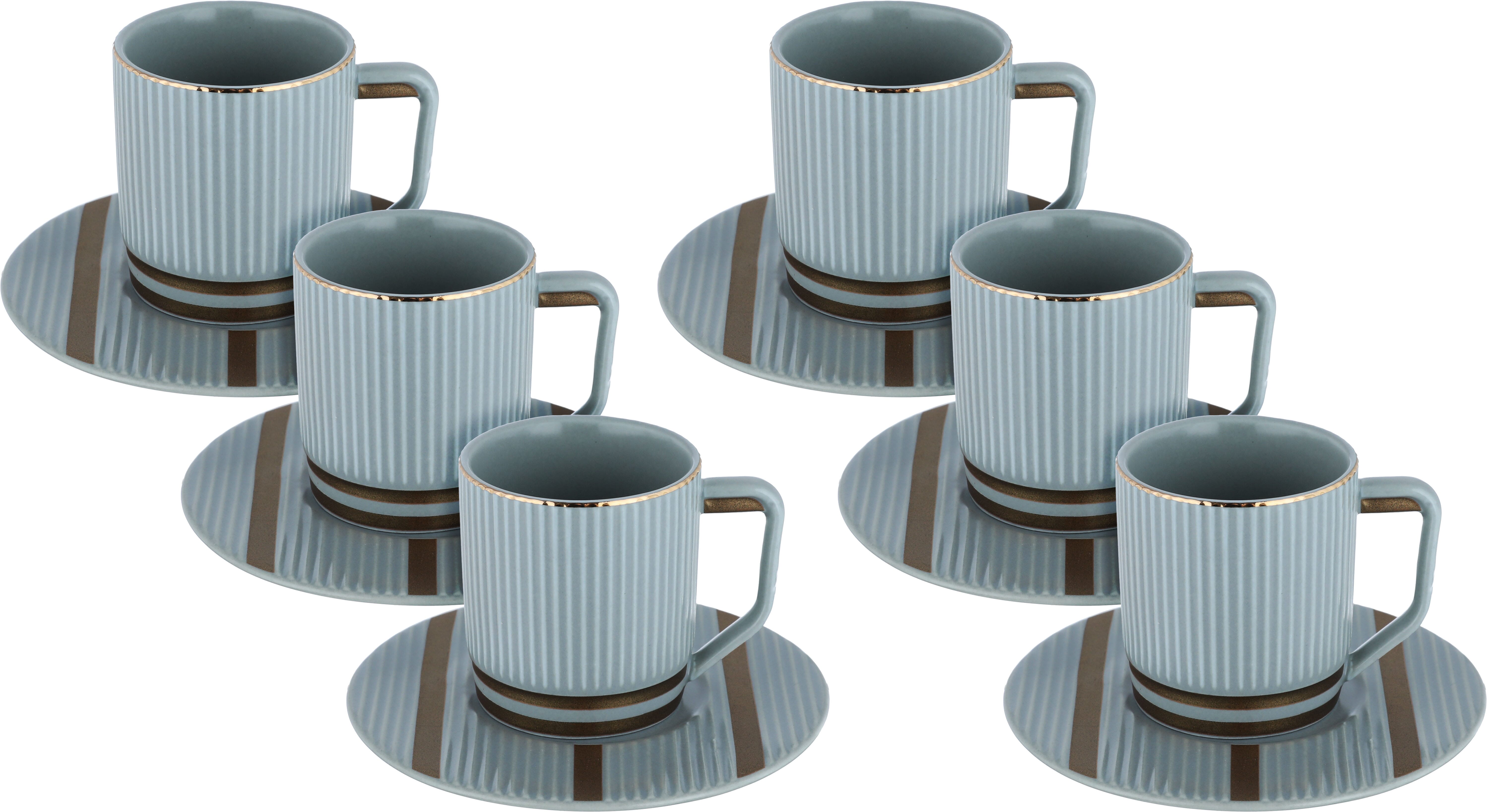 Al Saif Gallery Porcelain Coffee Cup Set, 12 Pieces - Light Grey product image 1