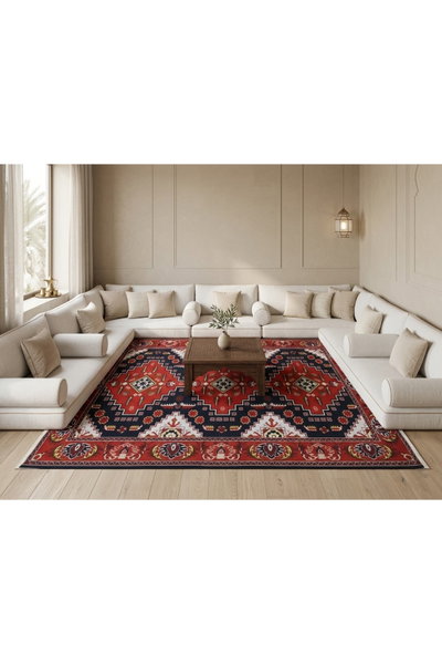 سجادة بوليستر سجادتي، 200×300 سم، نقش تراثي - أحمر product image 4