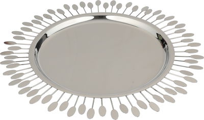 صحن حلا استيل السيف غاليري، 35×35×1.5 سم، دائري - فضي product image 1