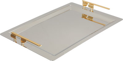 طقم طوفريات ستانلس استيل السيف غاليري، 3 قطع، مستطيل، يد ذهبي - فضي product image 2