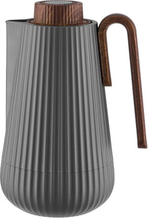 Glory Sumo Thermos, 1 liter, wooden handle, glass interior, push-button - dark gray wood finish product image 2