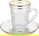طقم تقديم شاي وقهوة زجاج السيف غاليري، 26 قطعة، بخطوط ذهبية - شفاف product image 2