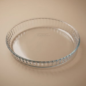 صينية طهي زجاج بايركس، 31×31×4 سم، دائري - شفاف product image
