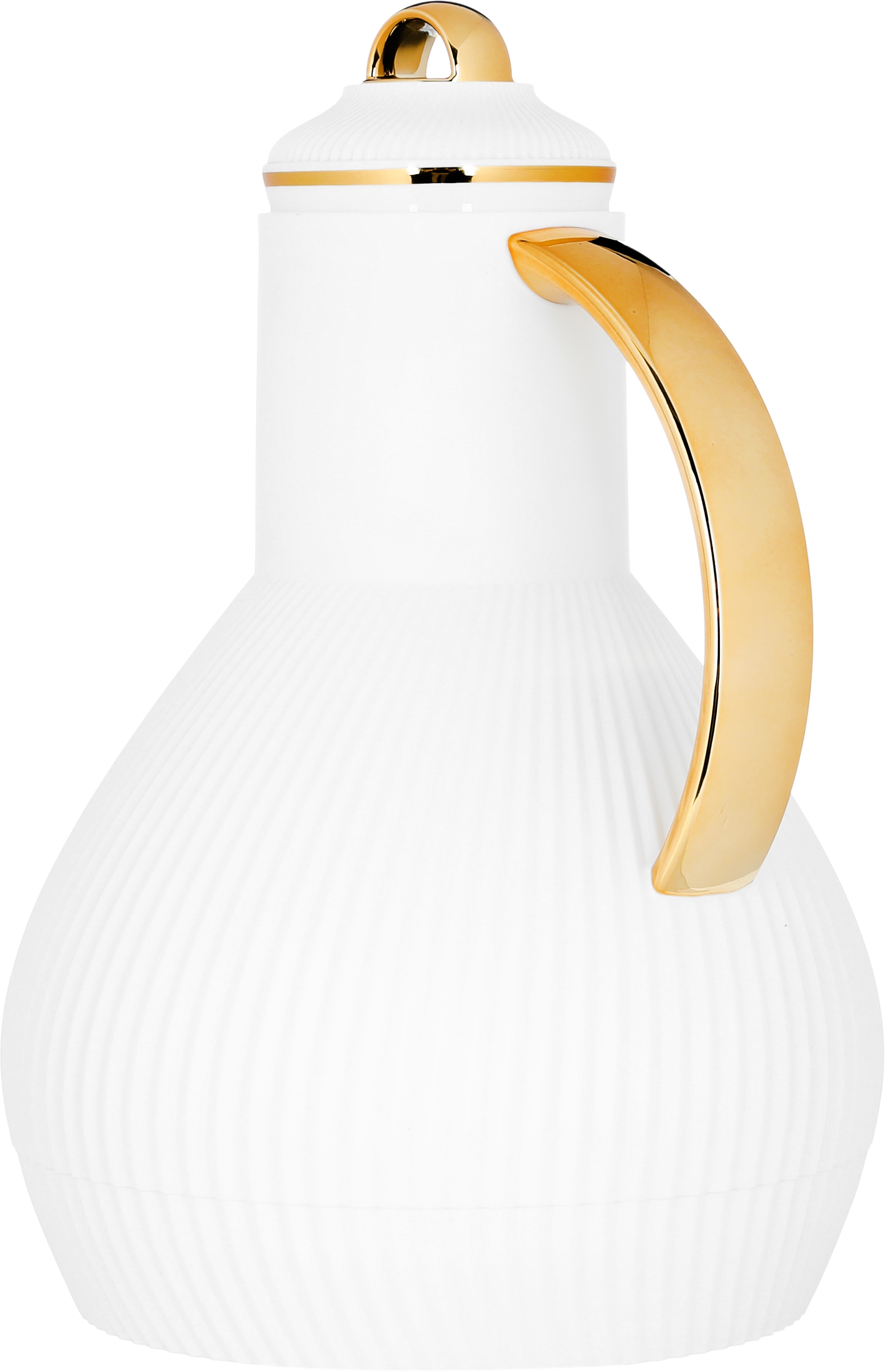 Al Saif Gallery Alia thermos, 1 liter, golden handle, thermal glass inner container, plastic outer shell - white product image 2