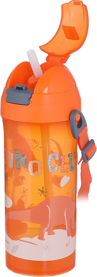 مطارة بلاستيك مع مصاص هيرفين، 610 مل - برتقالي product image 2
