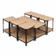طقم طاولات خشب MDF و معدن، 7 قطع - اسود بني product image 3