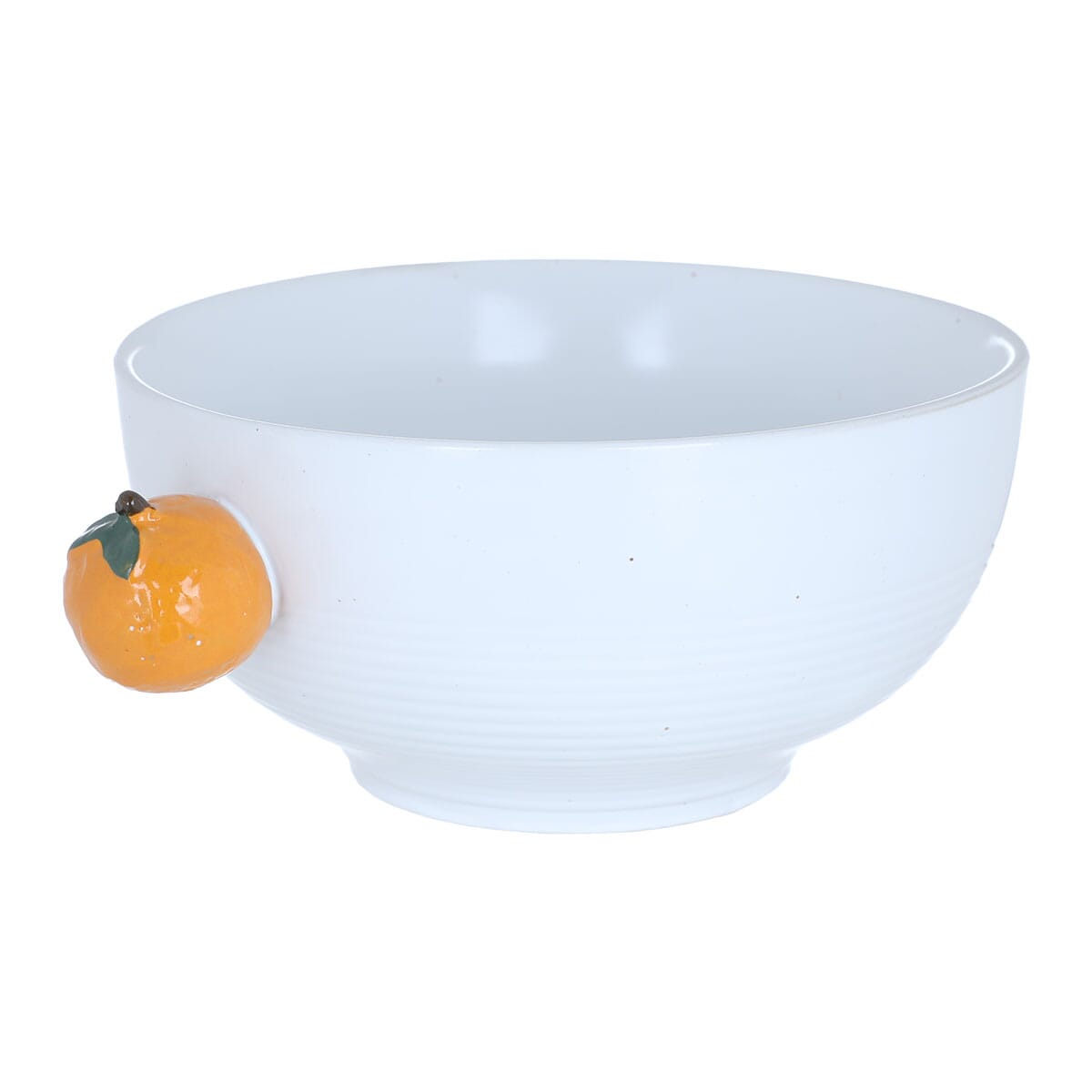 Al Saif Gallery Porcelain Bowl with Orange Handle, 26.7 x 20.5 x 9.5 cm, Round - White product image 2
