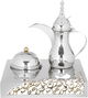 طقم ضيافة أستيل (دلة +تمرية +صحن نوا)السيف غاليري، 4 قطع، قاعدة - فضي product image 1