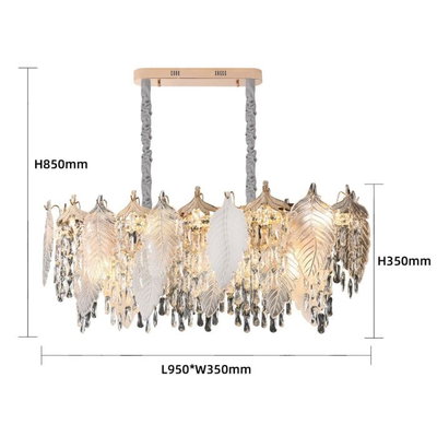 Norco Neoclassical Aluminum Glass Chandelier, 15 Bulbs, E14 Base, 85x95 cm - Gold product image 3