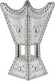 مبخرة سورية ستانلس ستيل، 14x14x26 سم - فضي product image 2