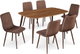 طاولة طعام خشب MDF مع 6 كراسي، 75×150×90 سم - بني غامق product image 3