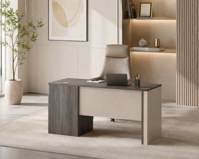 مكتب إداري خشب MDF، 120x60x75 سم - رمادي غامق بيج product image 3