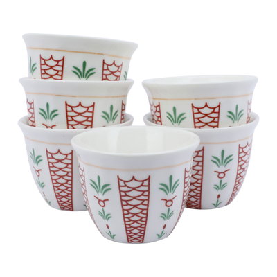 Al BadiaAl Saif Gallery Porcelain Arabic Coffee Cups Set, 12 Pieces - White product image 2