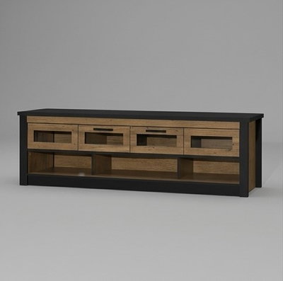 وحدة تلفزيون خشب MDF، 40×160×25 سم - بيج product image 3